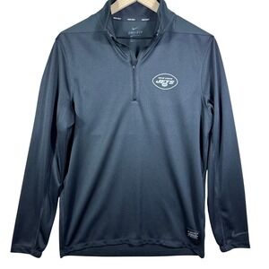 Nike‎ Golf New York Jets Dri Fit 1/4 Zip Pullover Shirt Men's Size S NFL Black